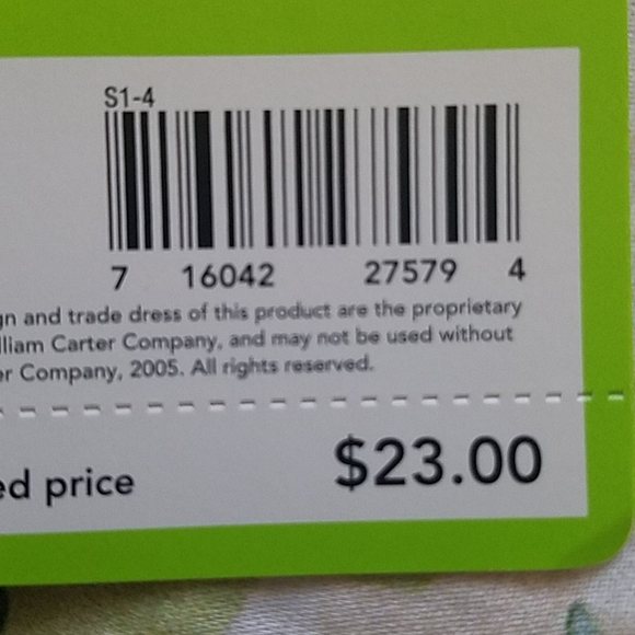 NWT Vintage Carter's Orange/blue plaid shark overalls. Baby's size 24 months. - Picture 5 of 5